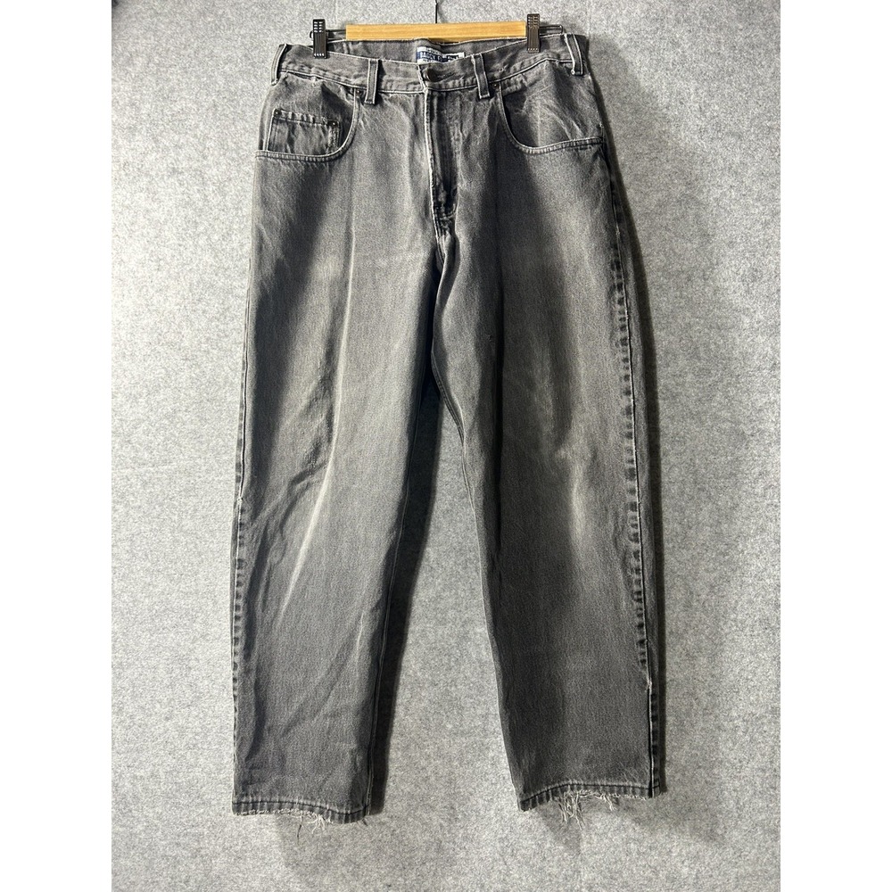 VTG 90s Gap Baggy Fit Black Gray Denim Jeans Mens 100% Cotton Skater Wide Leg